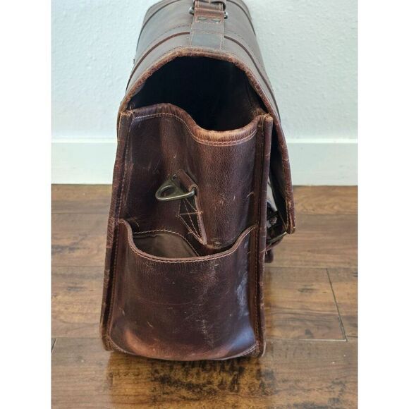 Levinson Leather Goods X-Large Stone Buffalo Leather Briefcase - Picture 6 of 11